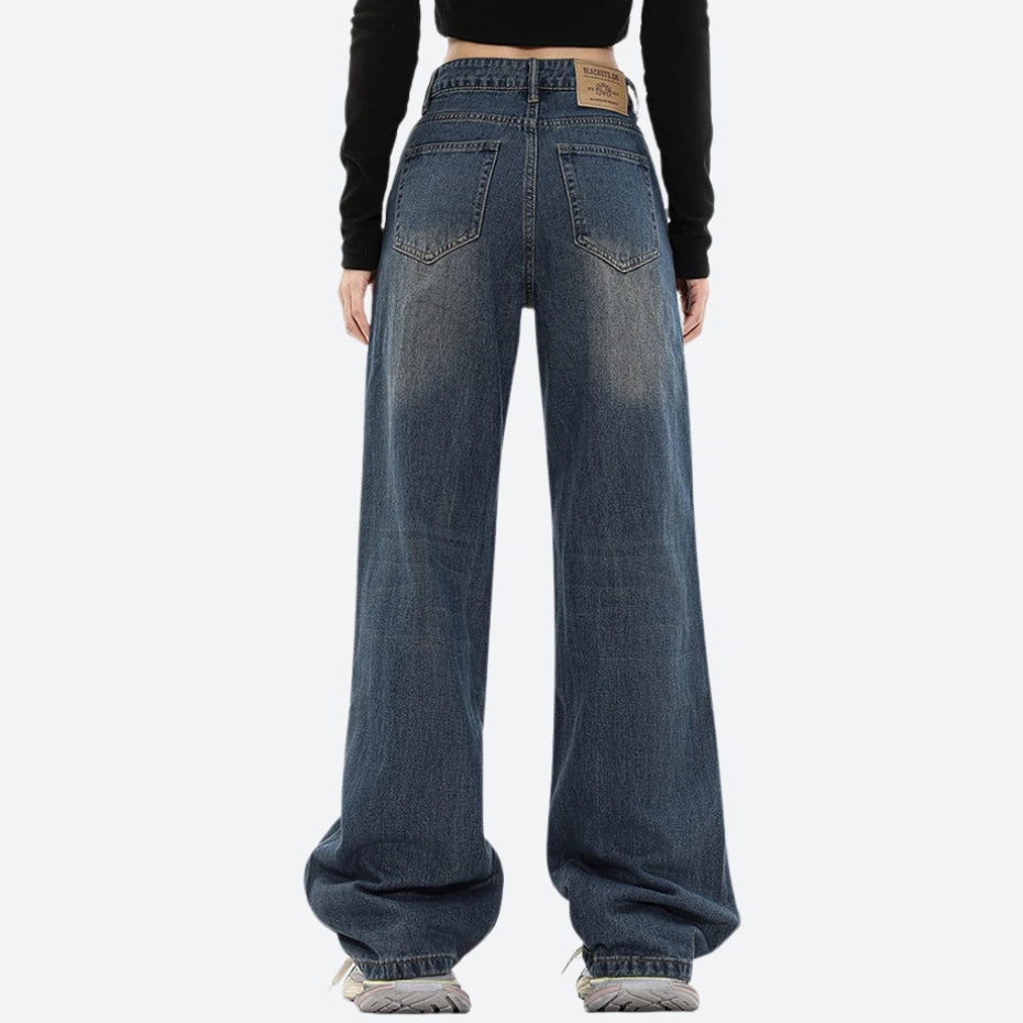 Y2K Graphic Wide Leg Jeans - Litlookz Studio
