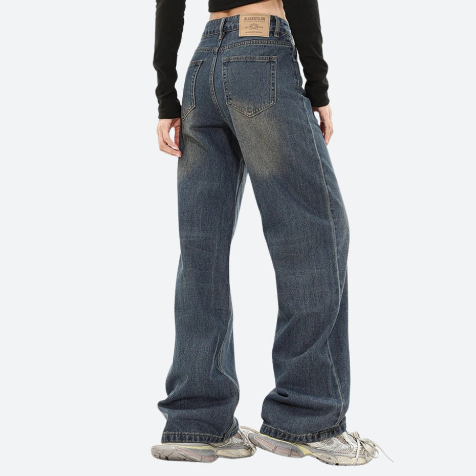 Y2K Graphic Wide Leg Jeans - Litlookz Studio