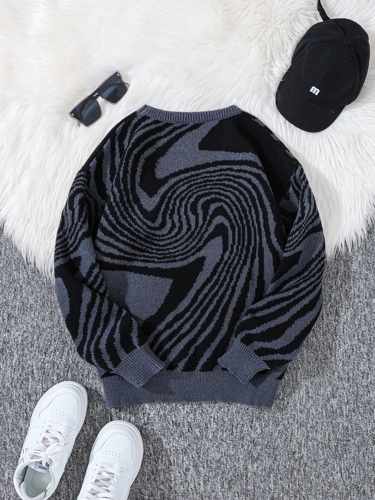 Y2K Spiral Pullover Sweater