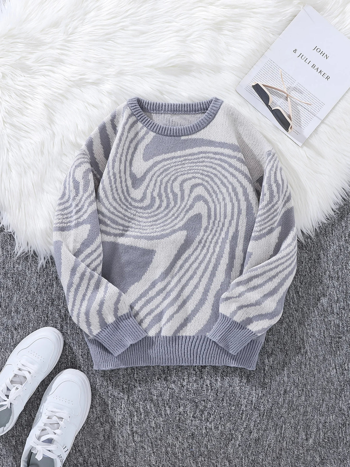 Y2K Spiral Pullover Sweater