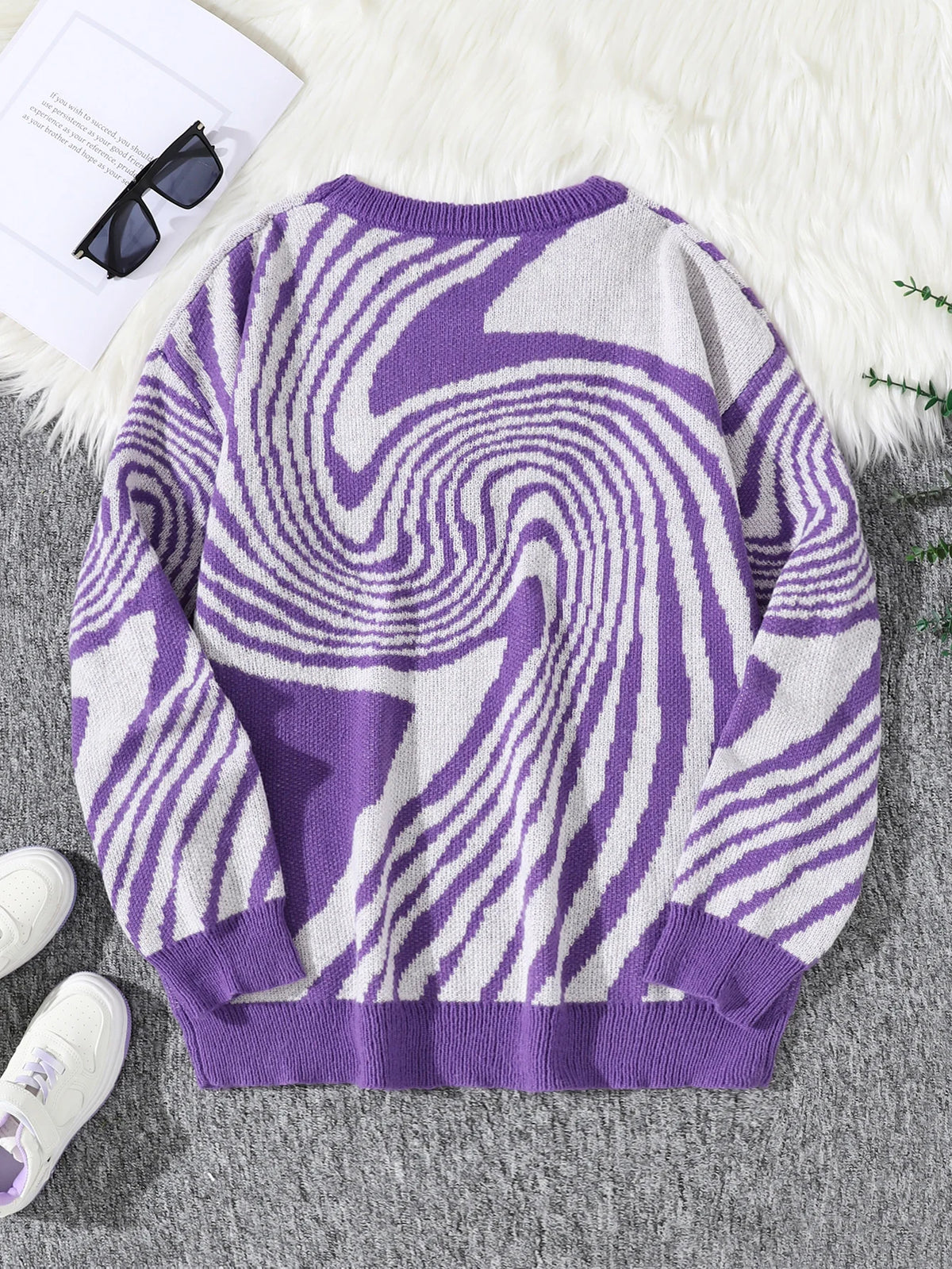 Y2K Spiral Pullover Sweater
