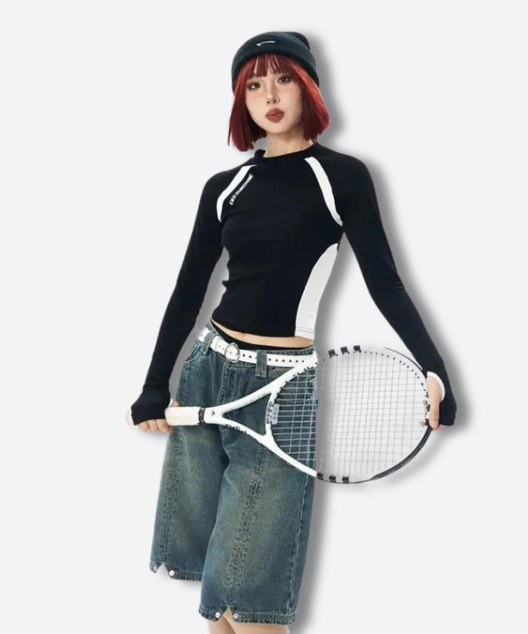 09/10s  チェルシー 長袖 archive y2k tech Y2K Sportswear Top - Litlookz Studio