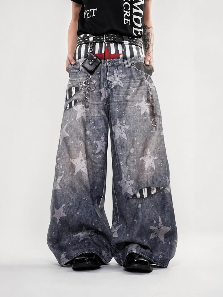 Y2K Star Baggy Jeans