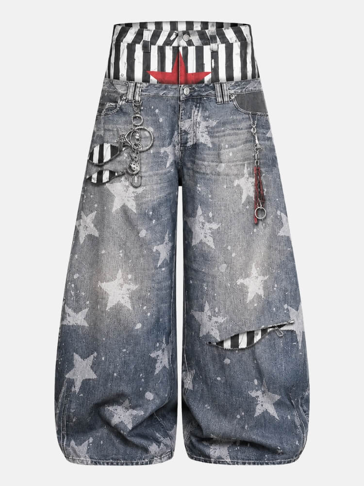 Y2K Star Baggy Jeans
