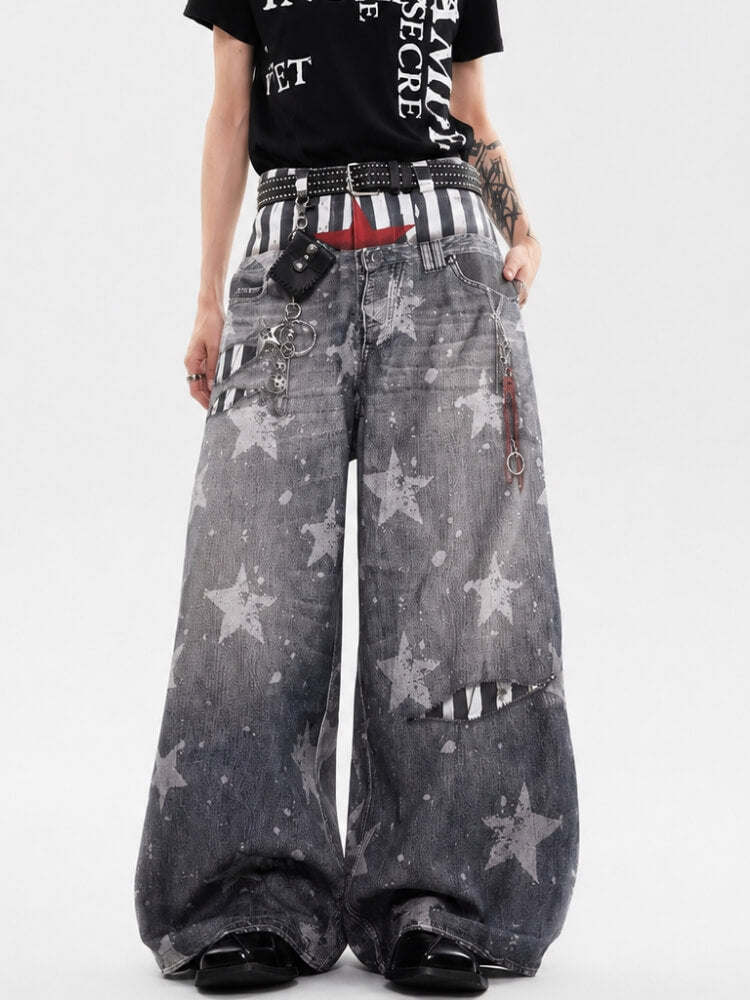 Y2K Star Baggy Jeans