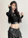 Y2K Star Belted Crop Top