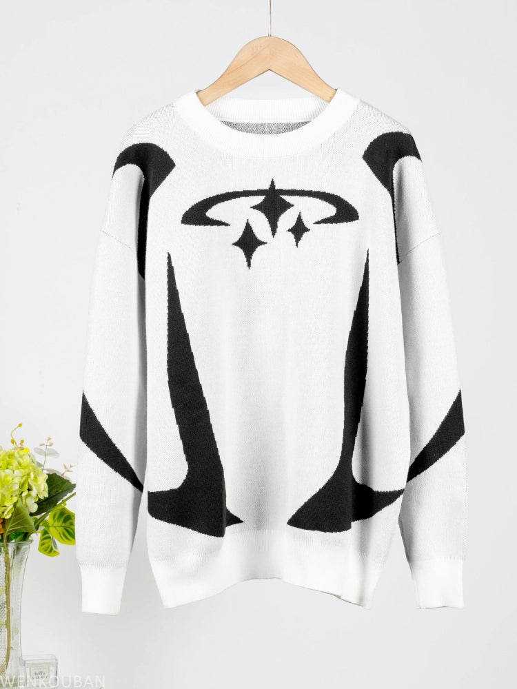 Y2K Star Futuristic Knitted Sweater