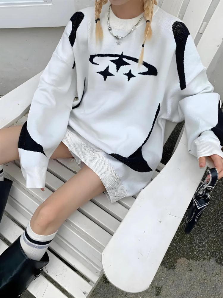 Y2K Star Knitted Sweater - Litlookz Studio