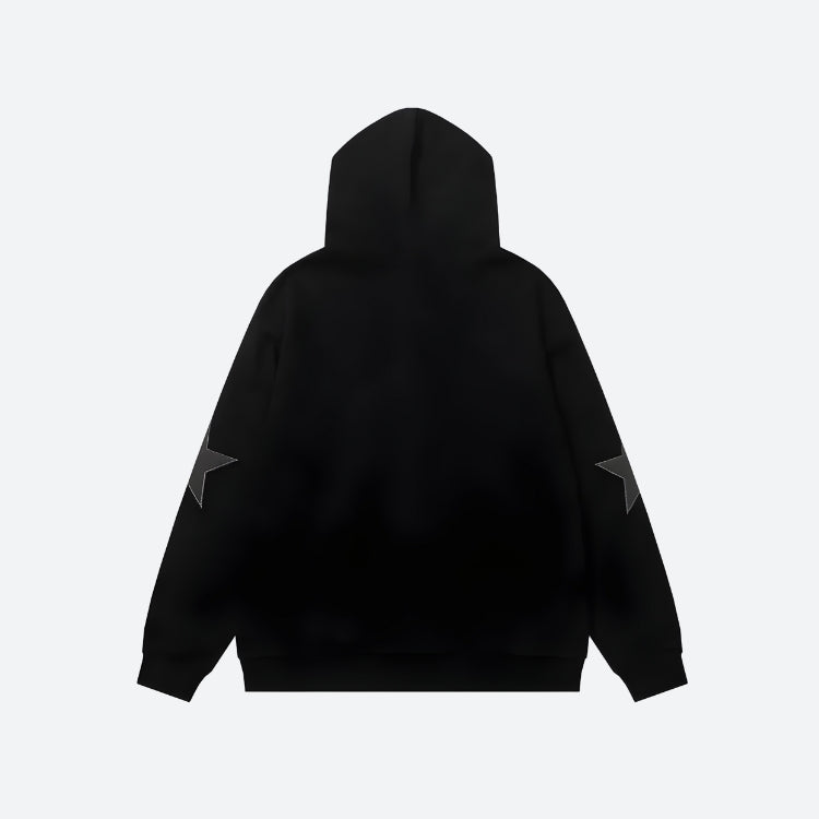 Y2K Star Patch Zip-Up Hoodie - Litlookz Studio