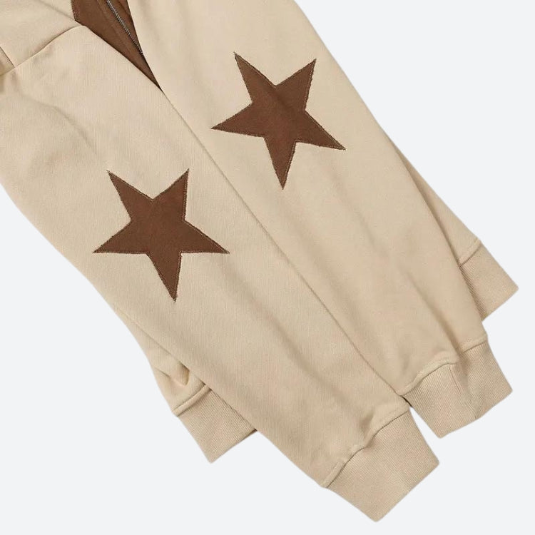 Y2K Star Patch Zip-Up Hoodie - Litlookz Studio
