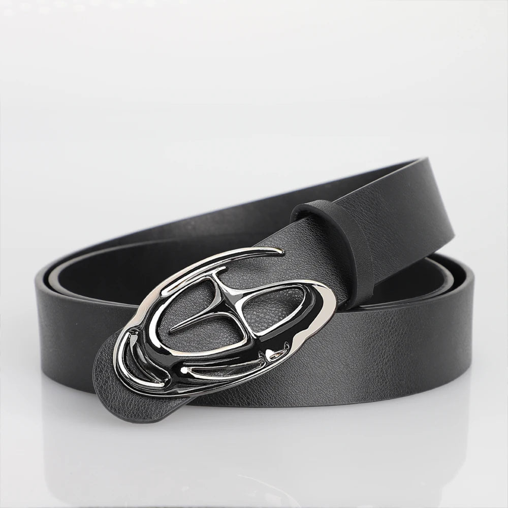 Y2K Star Silver Buckle Belt
