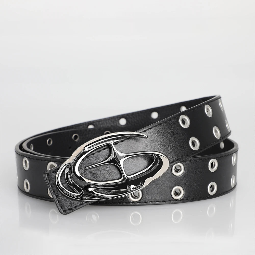 Y2K Star Silver Buckle Belt