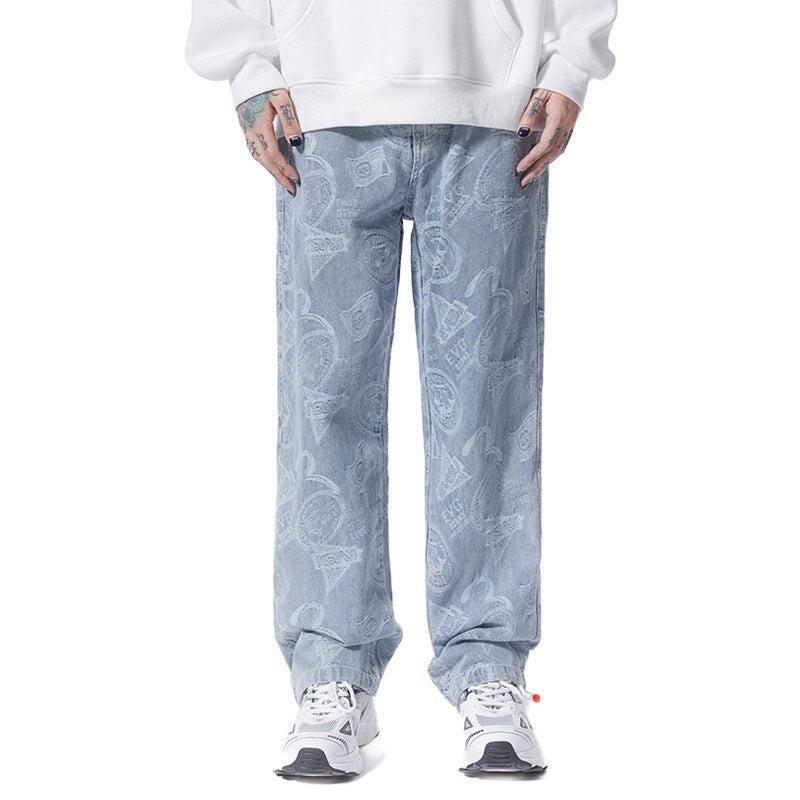 Y2K Straight Leg Printed Jeans