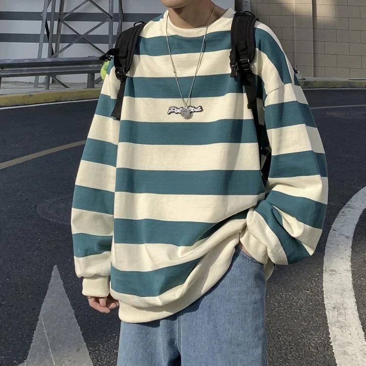 Y2K Striped Sweatshirt - Litlookz Studio