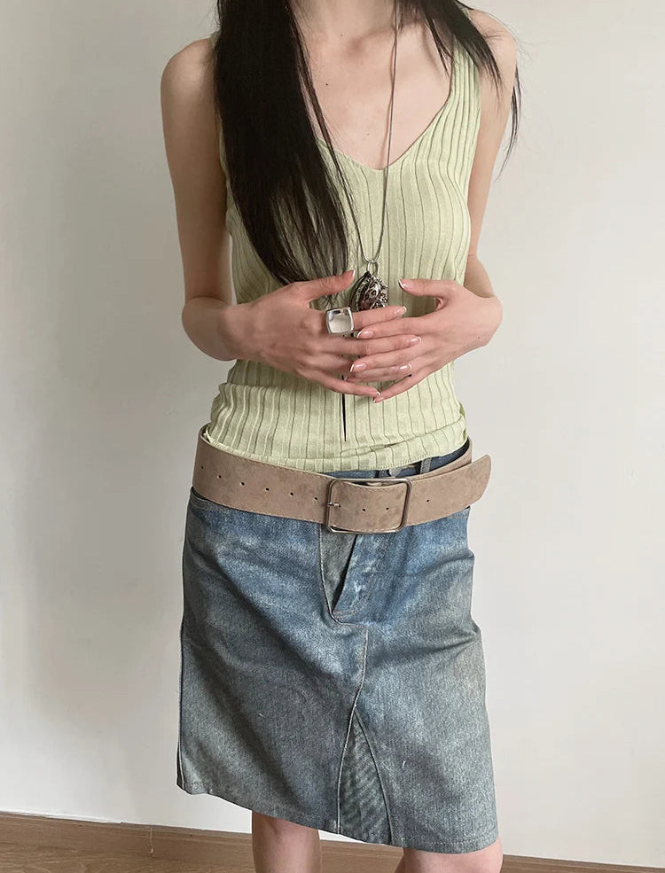 Y2K Suede Belt