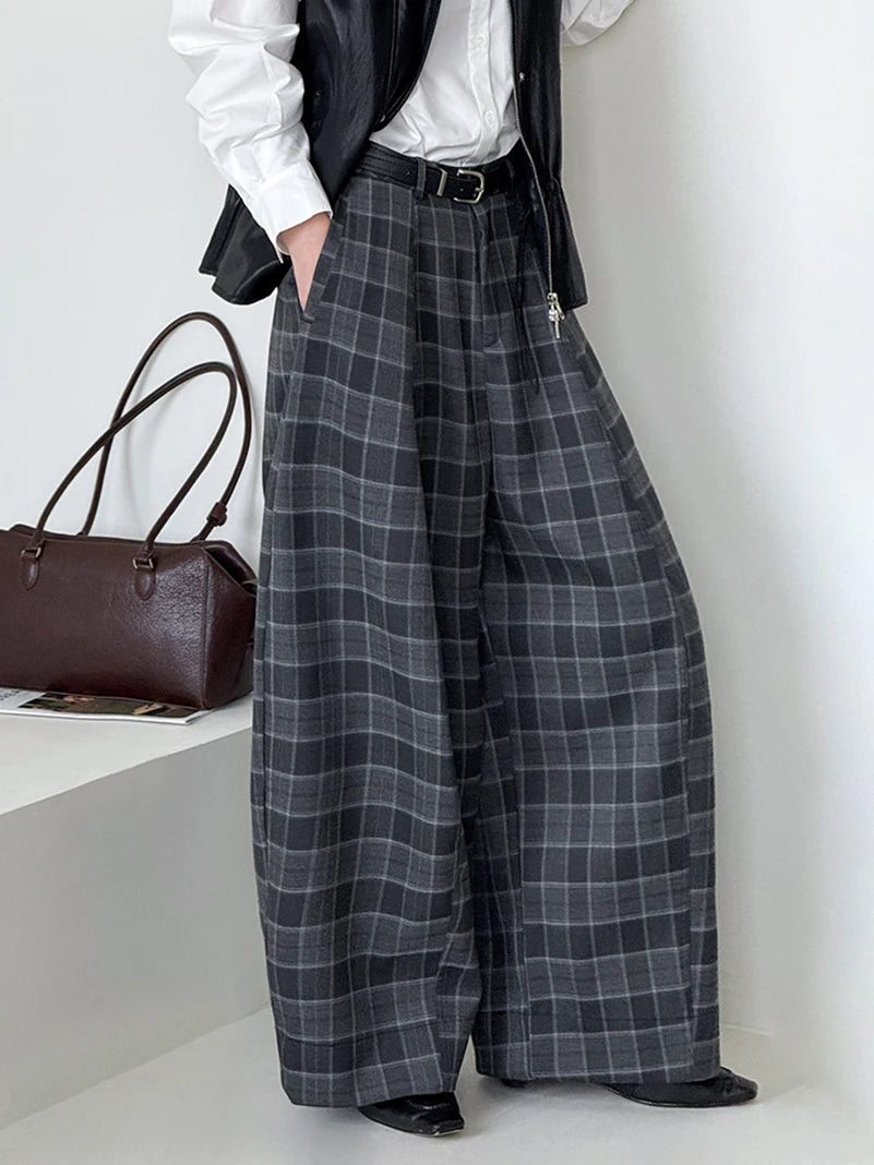 Y2K Ultra-Wide Plaid Pants