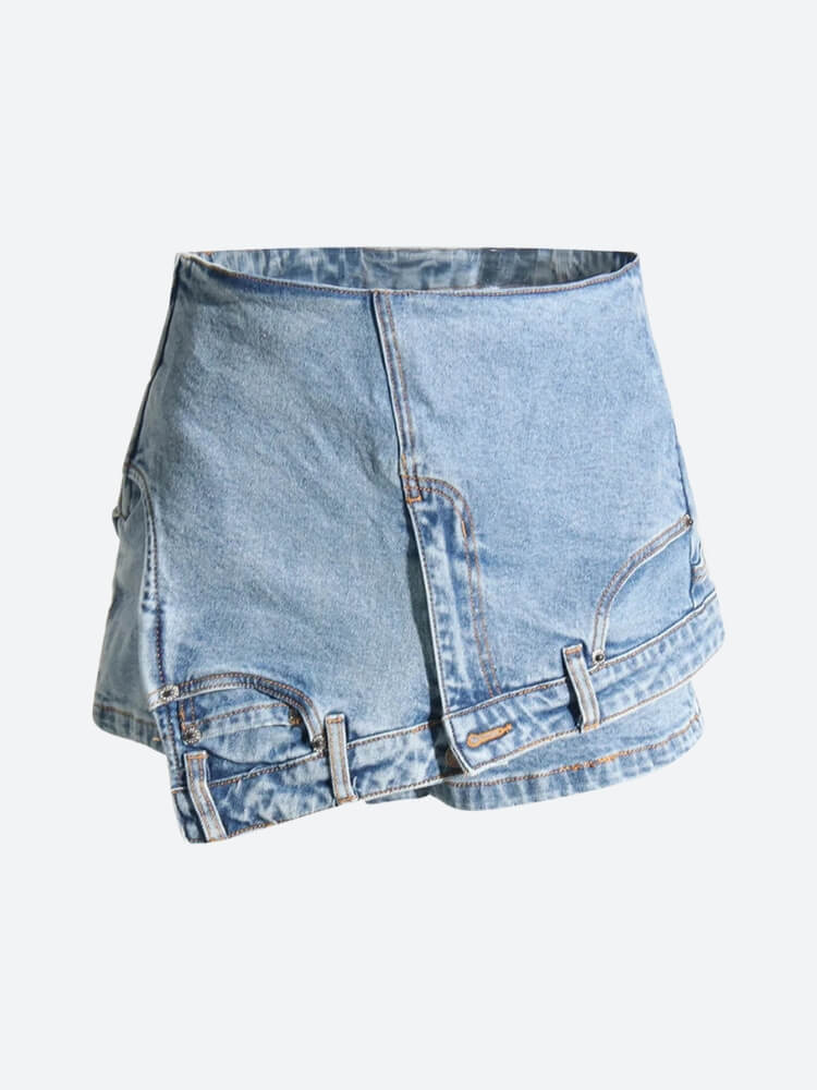 Y2K Upside Down Denim Mini Shorts