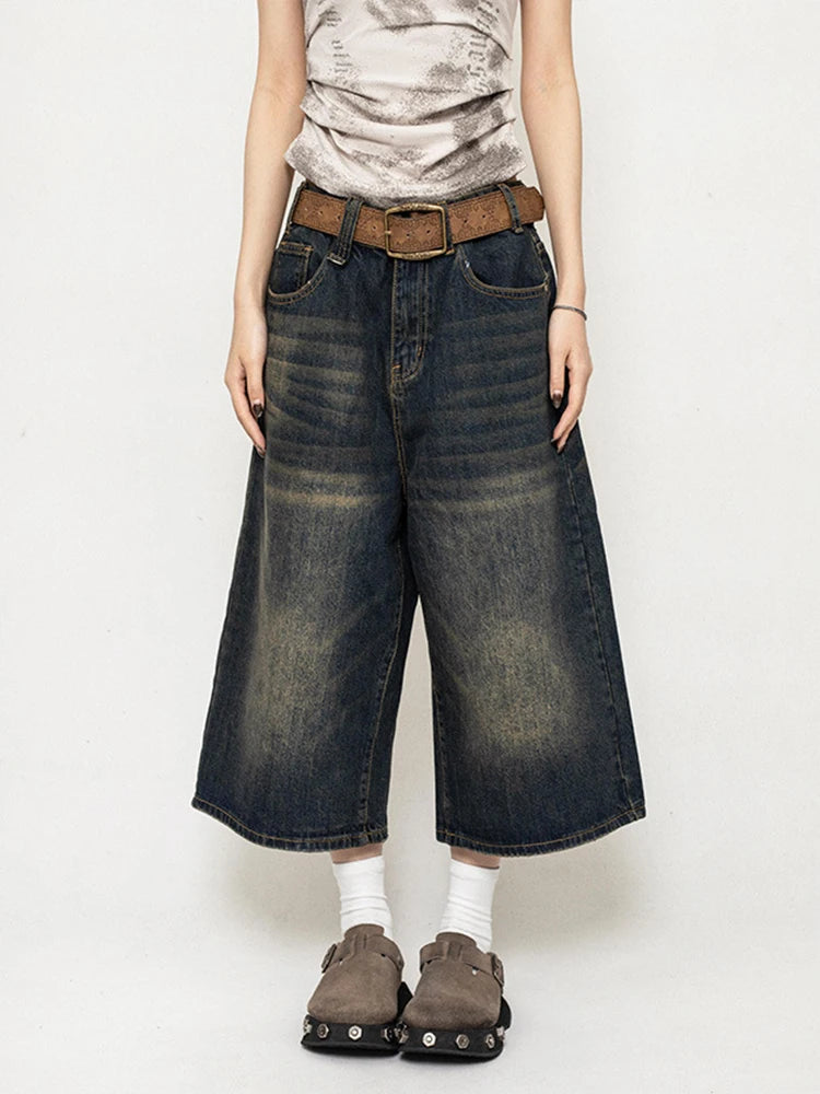 Y2K Vintage Baggy Denim Jorts - Litlookz Studio
