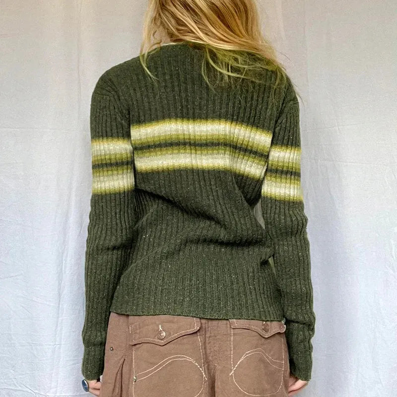 Y2K Vintage Striped Sweater