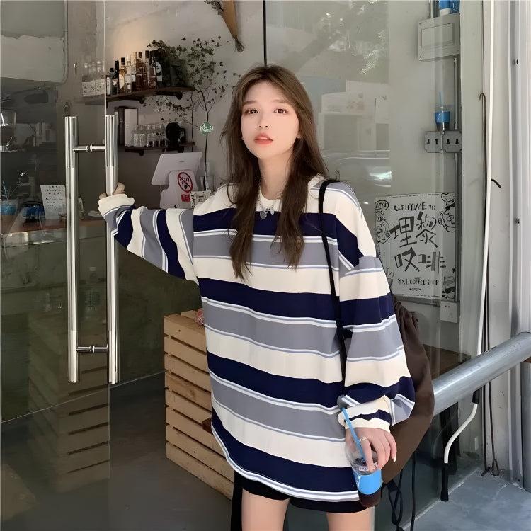 Y2K Vintage Striped Sweatshirt