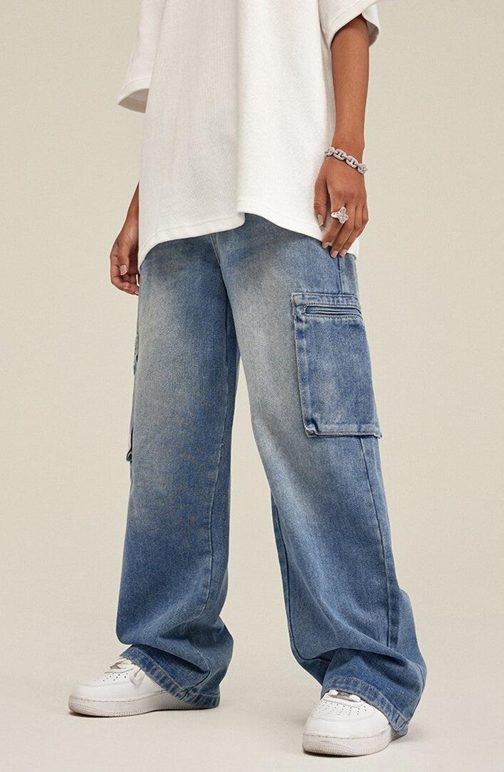 Y2K Washed Baggy Cargo Jeans
