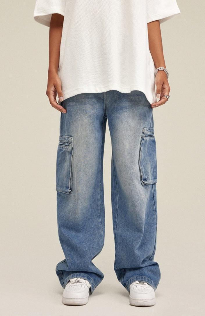 Y2K Washed Baggy Cargo Jeans