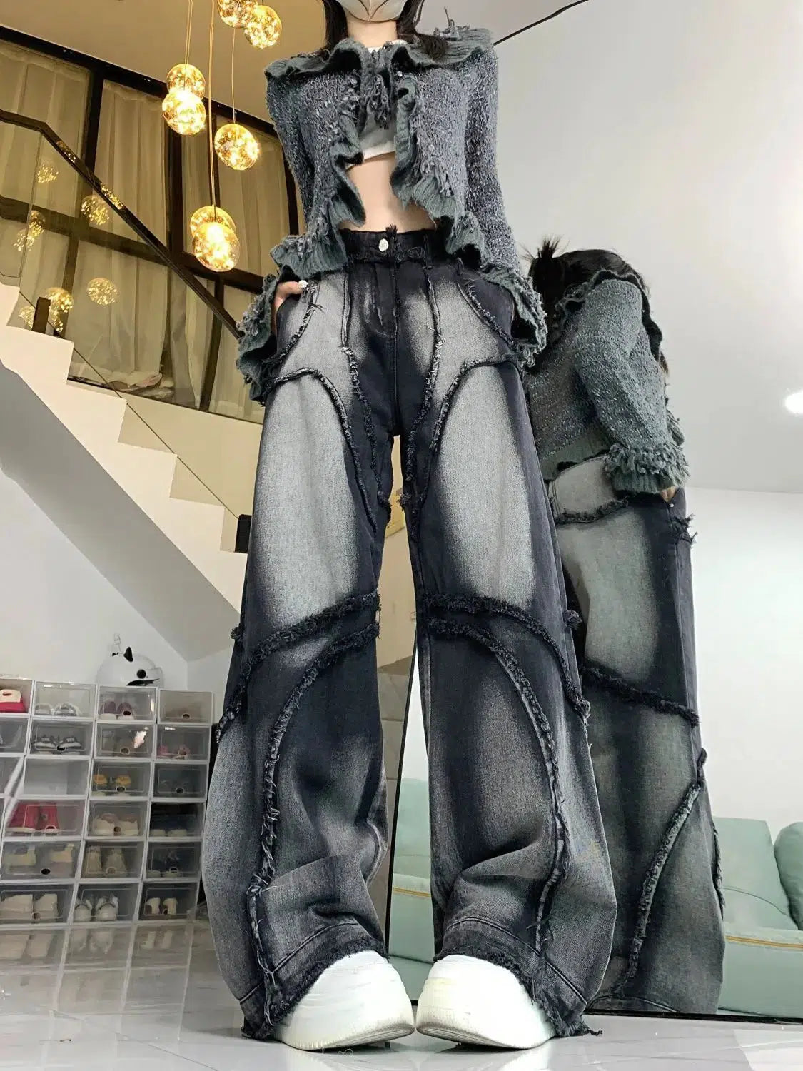 Y2K Wide Leg Jeans - Litlookz Studio