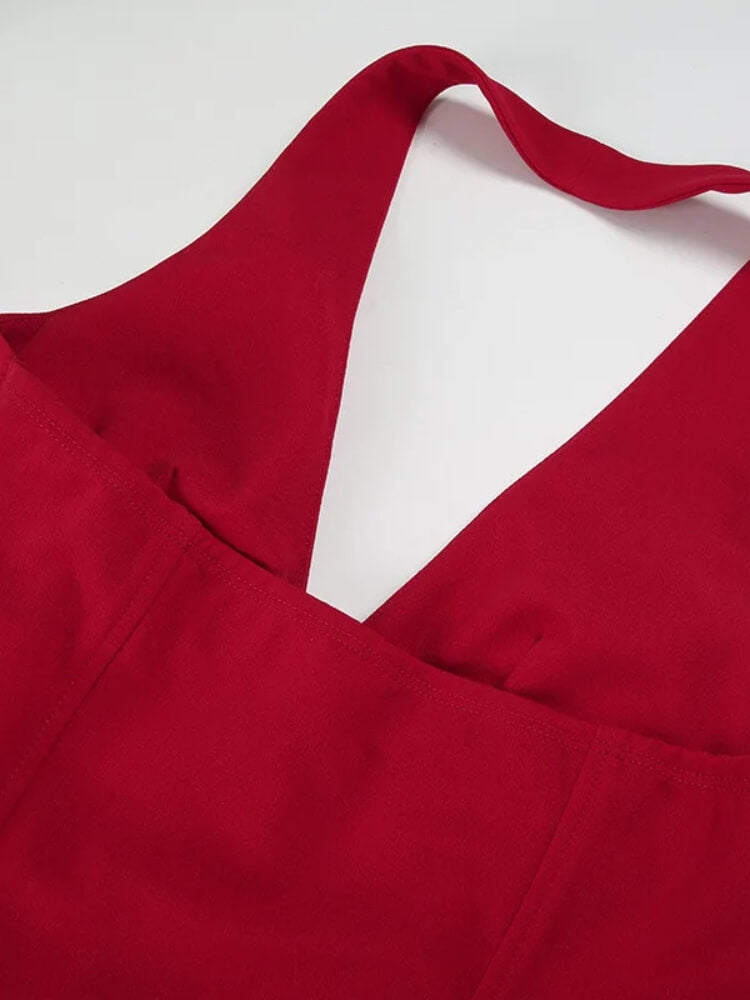 Y2K Zip Halter Top