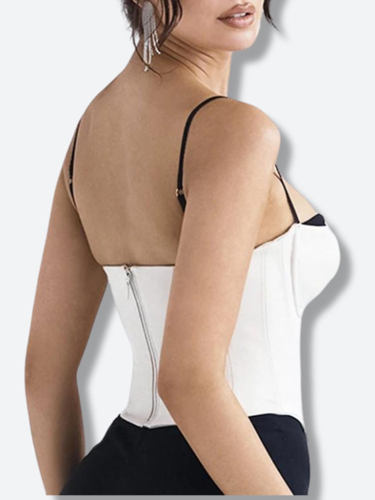 Y2K Zip-Up Layered Corset Top - Litlookz Studio