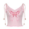 Y2K Butterfly Pink Crop Top