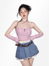 Y2K Fake Two Piece Pleated Mini Skirt
