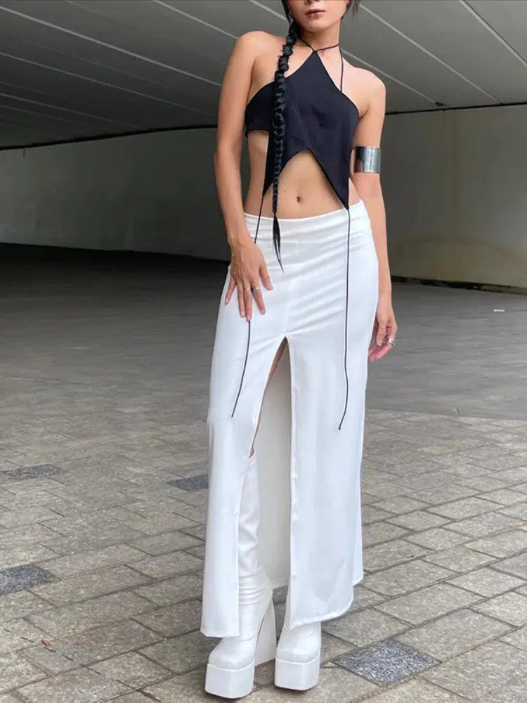 Y2k Star Lace Up Backless Top