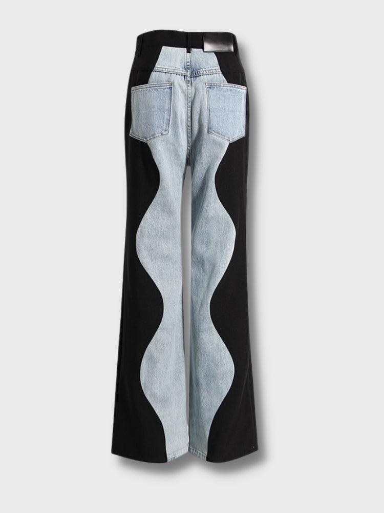 Y2K Wave Panel Jeans