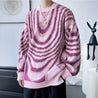 Y2K Wavy Striped Knitted Sweater