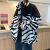 Zebra Print Zip-Up Jacket